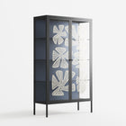 Blue Flower - Cabinet - Magdalena Marchocka - Antracite - Overlay Glass