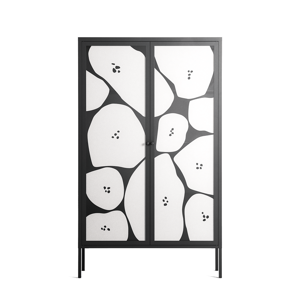 Stones - Cabinet - Magdalena Marchocka - Antracite - Overlay Glass