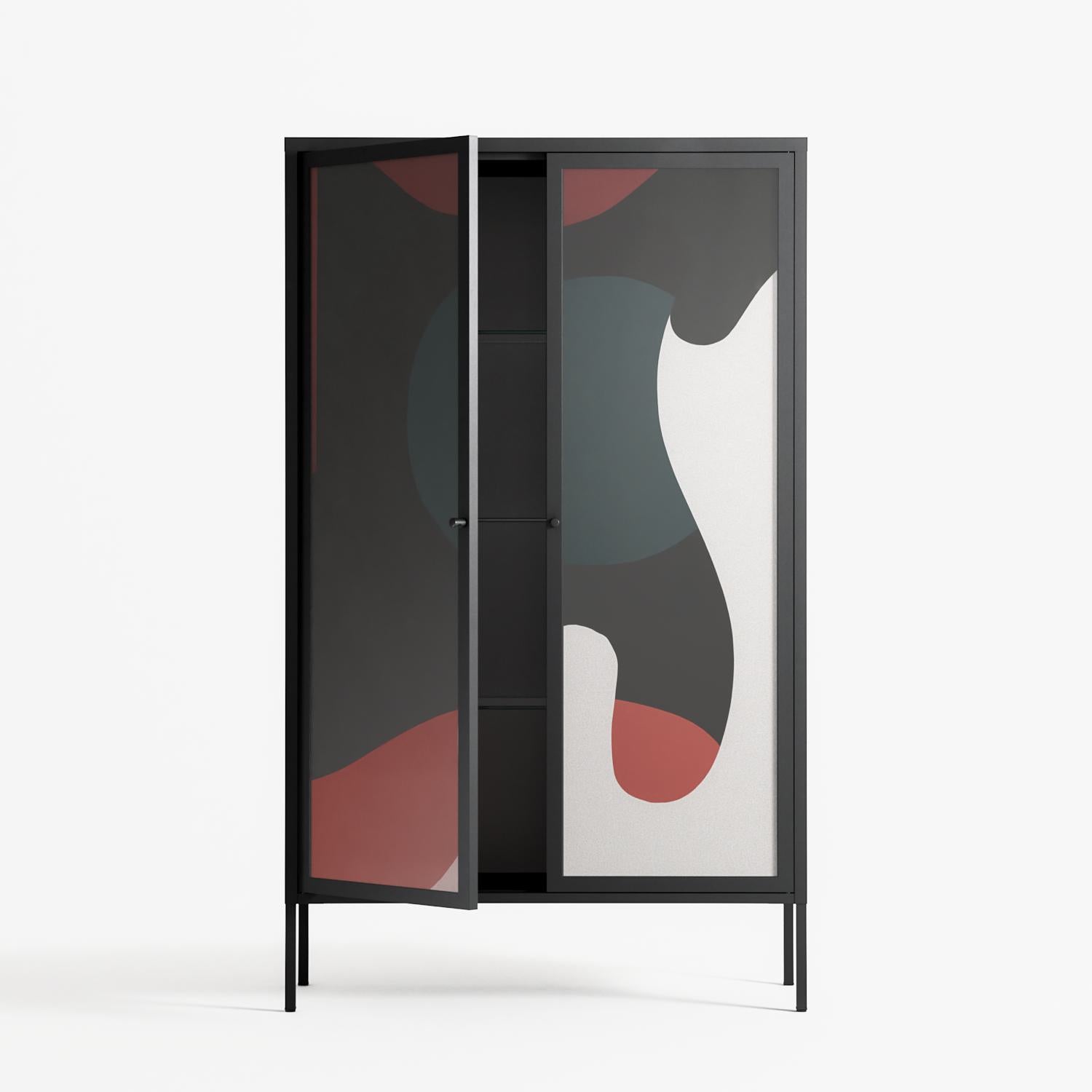 Plume - Cabinet - Rikki Hewitt - Antracite - Overlay Glass