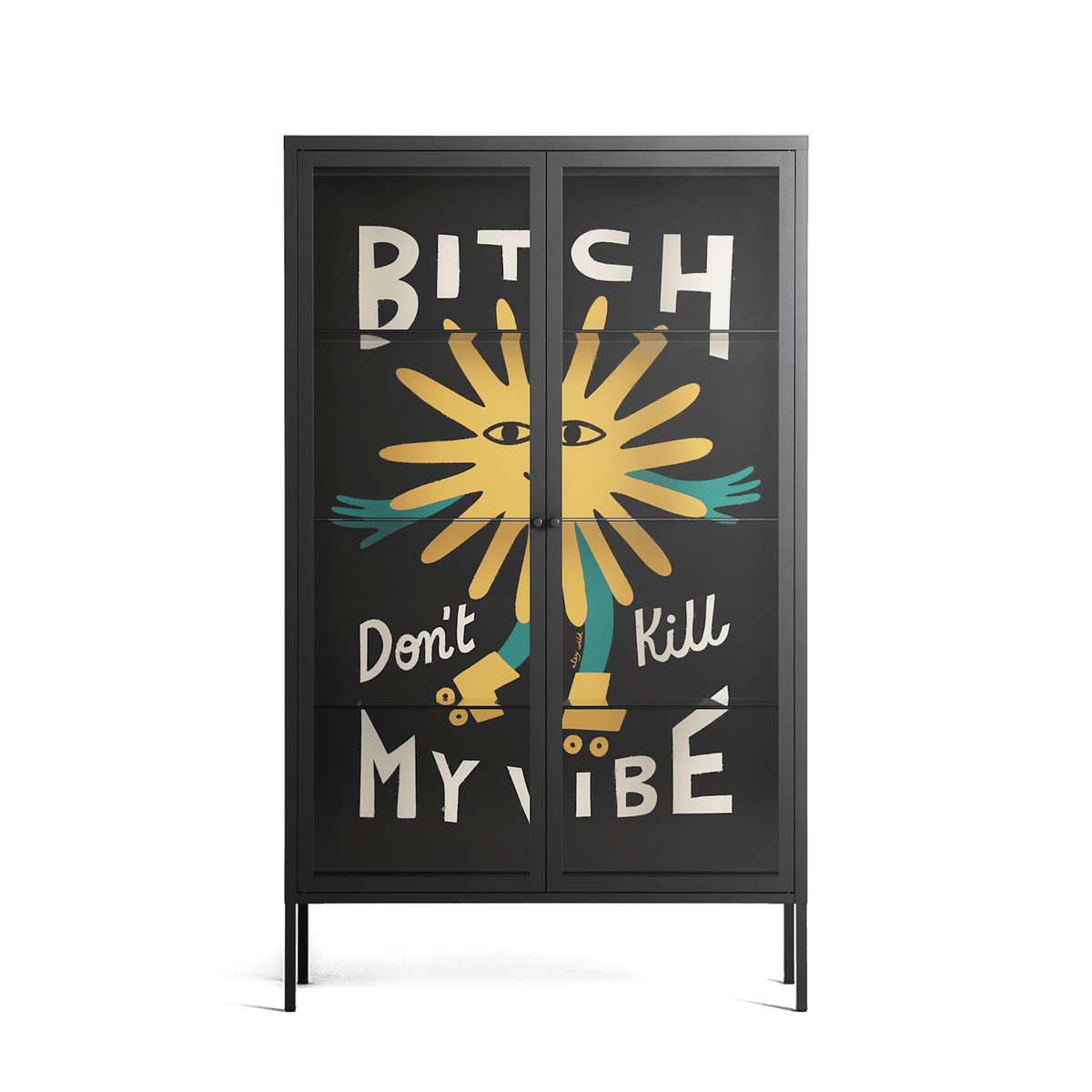 Bitch Don't Kill My Vibe - Cabinet - Aley Wild - Antracite - Clear glass