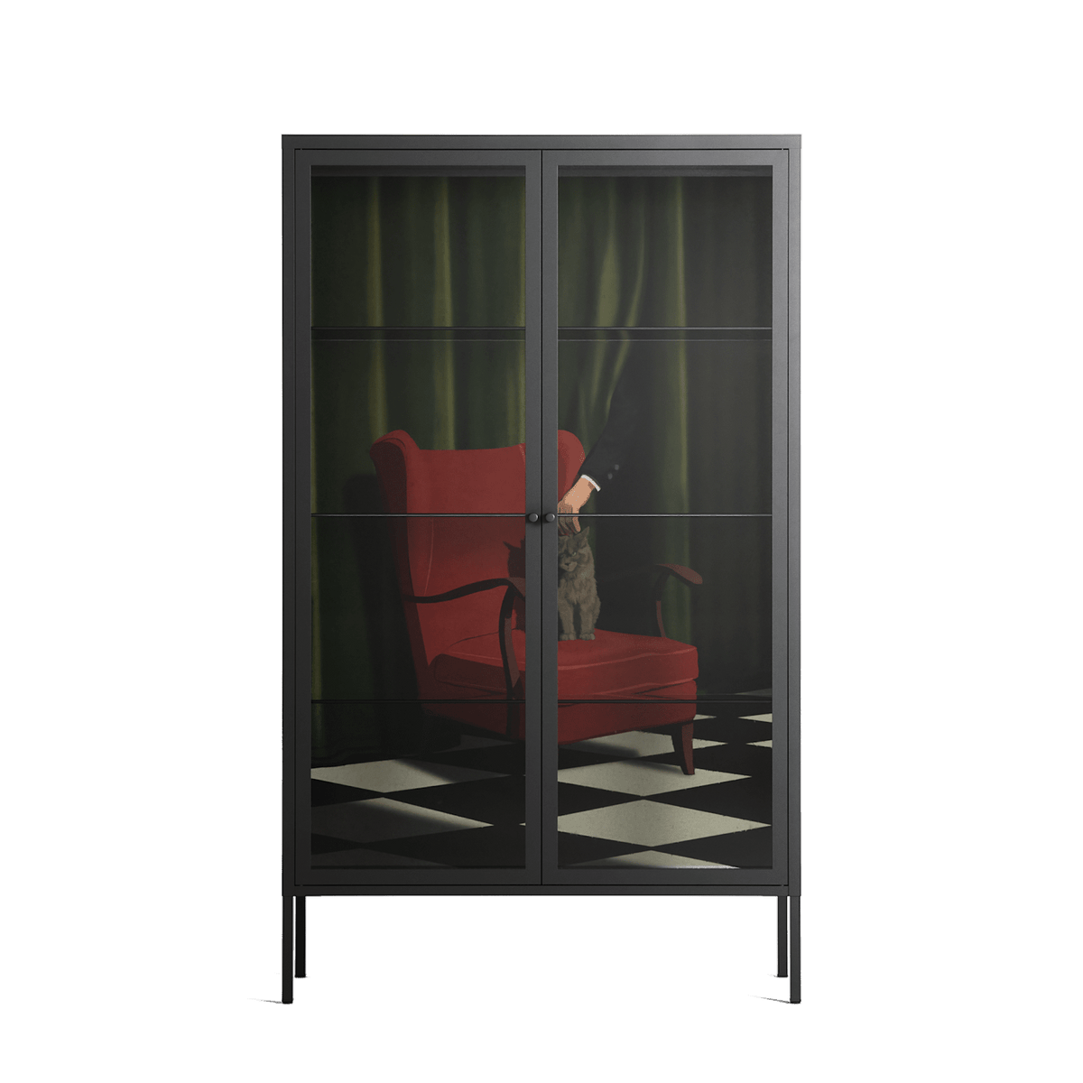 The Man Behind The Curtain - Cabinet - Kristin Eriksson - Antracite - Clear glass
