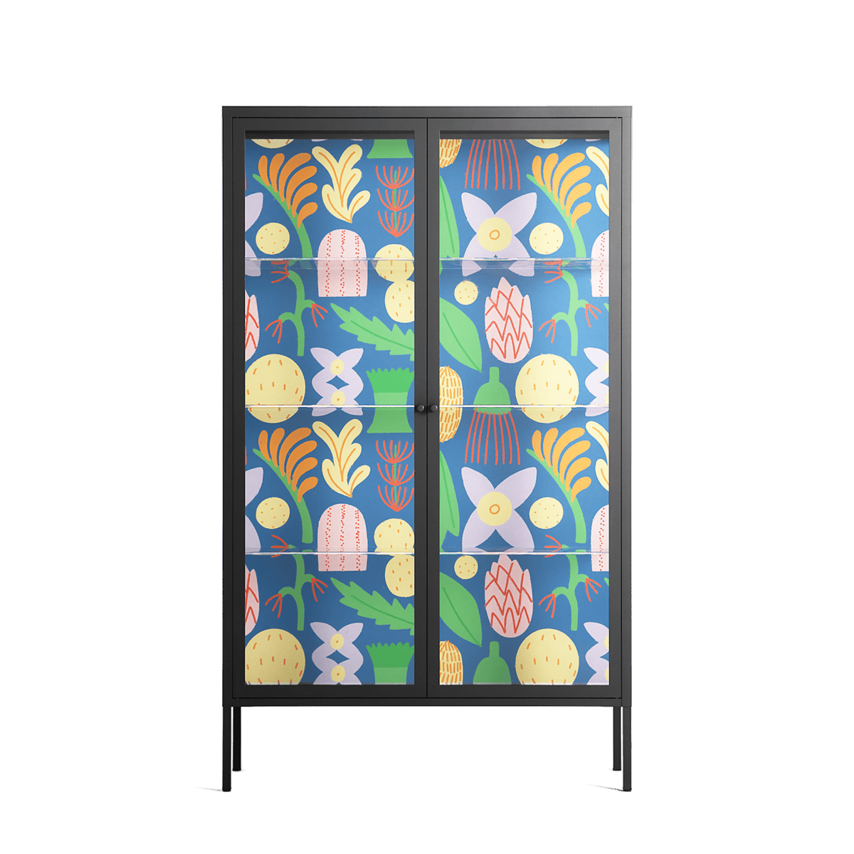 Shapes Blue - Cabinet - Lydia Greaves - Antracite - Clear glass