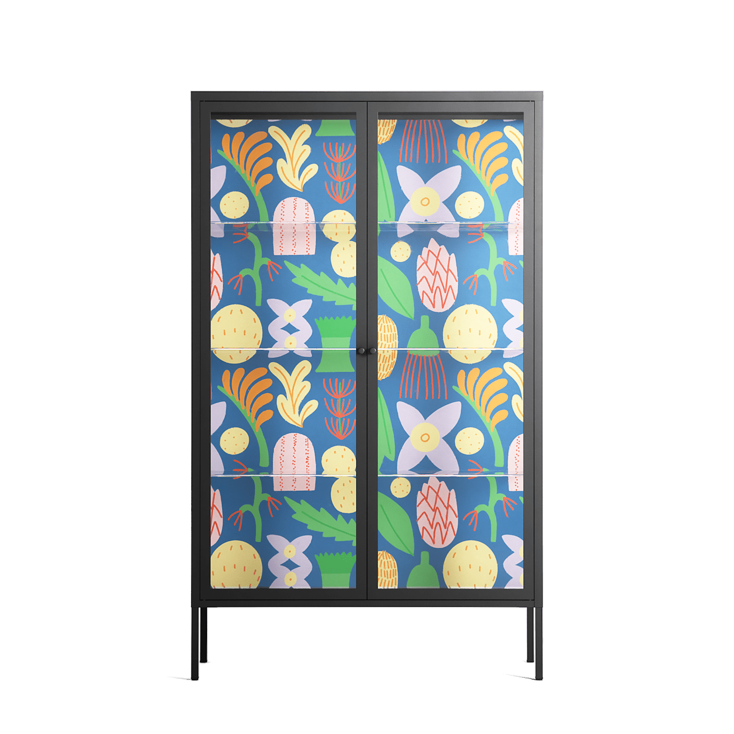 Shapes Blue - Cabinet - Lydia Greaves - Antracite - Clear glass