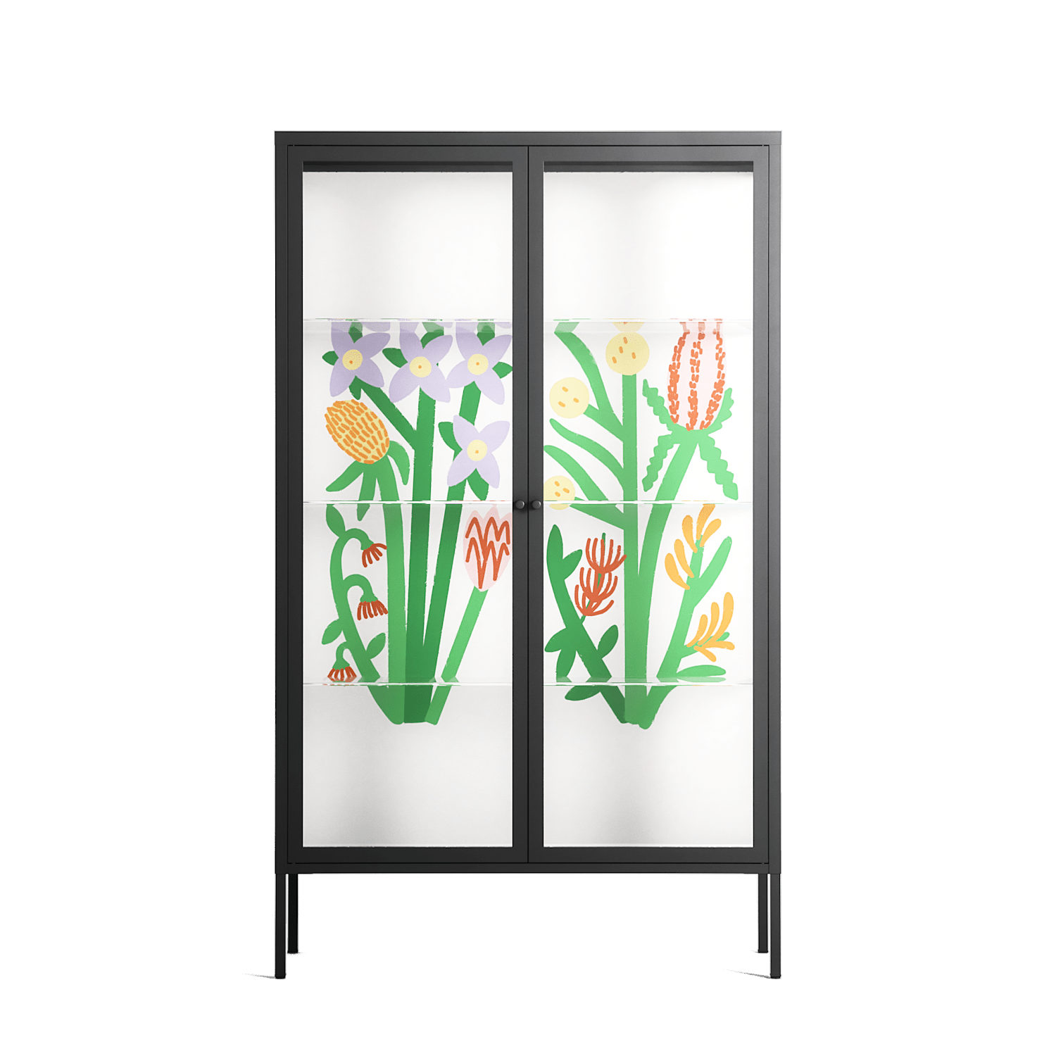 Bouquets - Cabinet - Lydia Greaves - Antracite - Clear glass