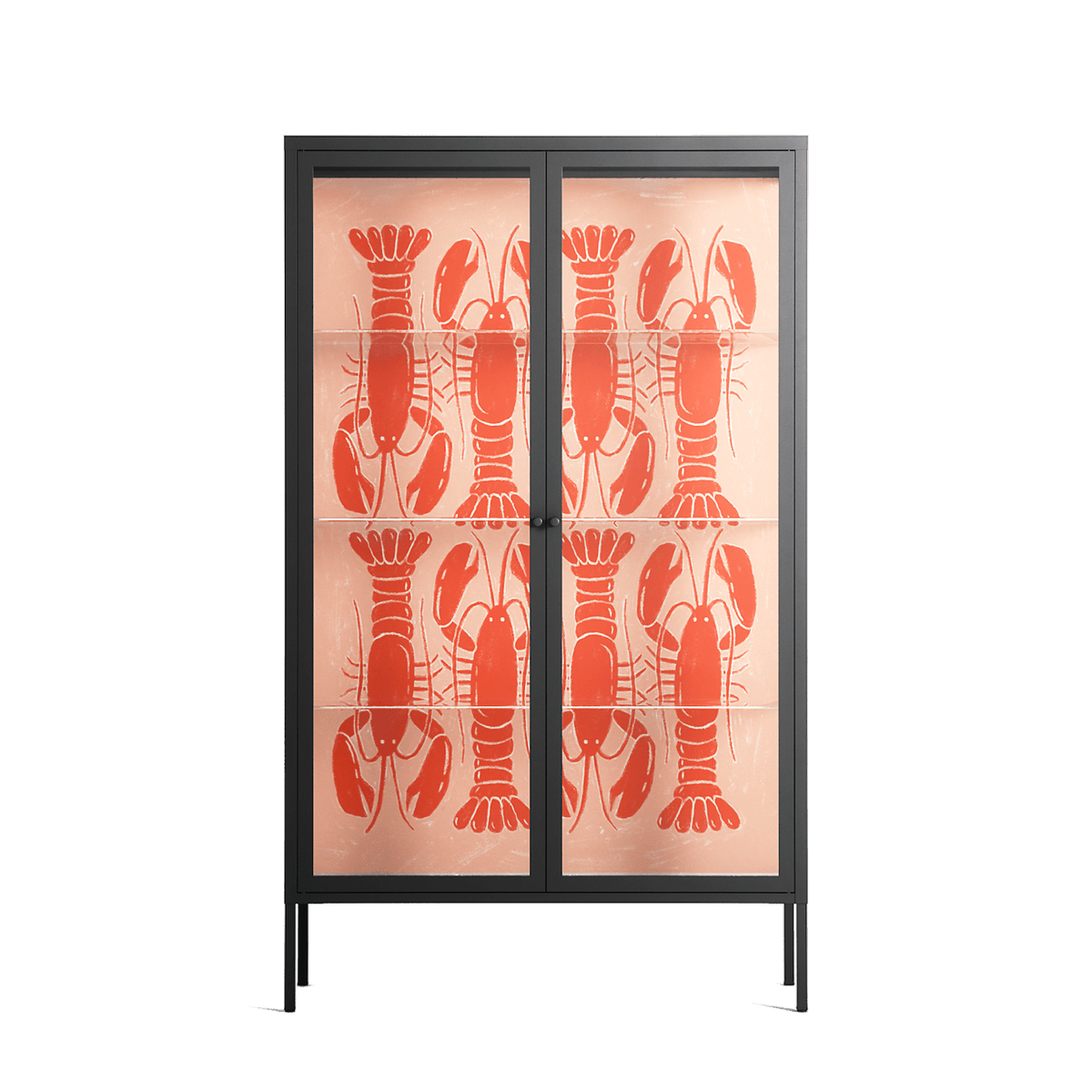Lobsters - Cabinet - Lydia Greaves - Antracite - Clear glass