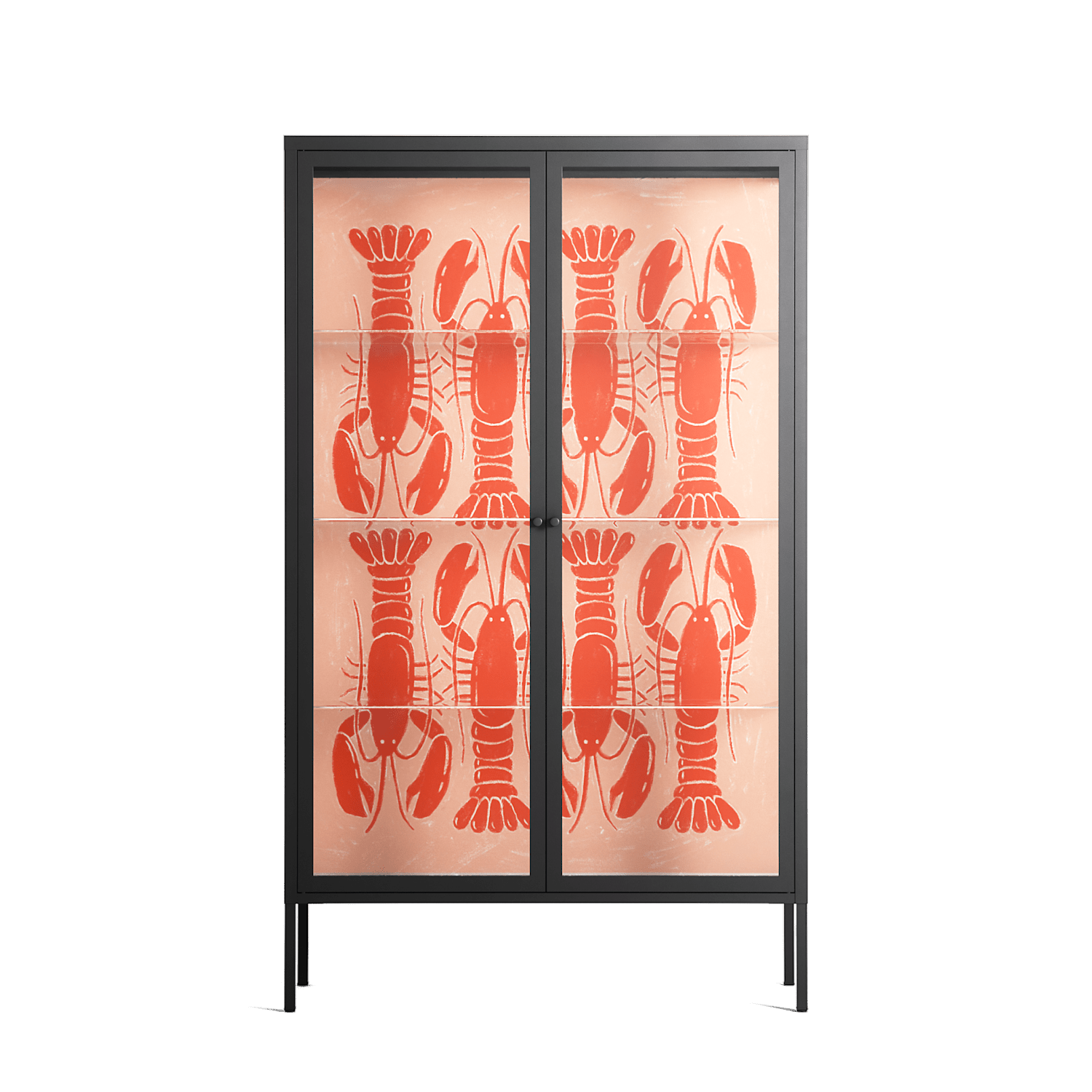 Lobsters - Cabinet - Lydia Greaves - Antracite - Clear glass