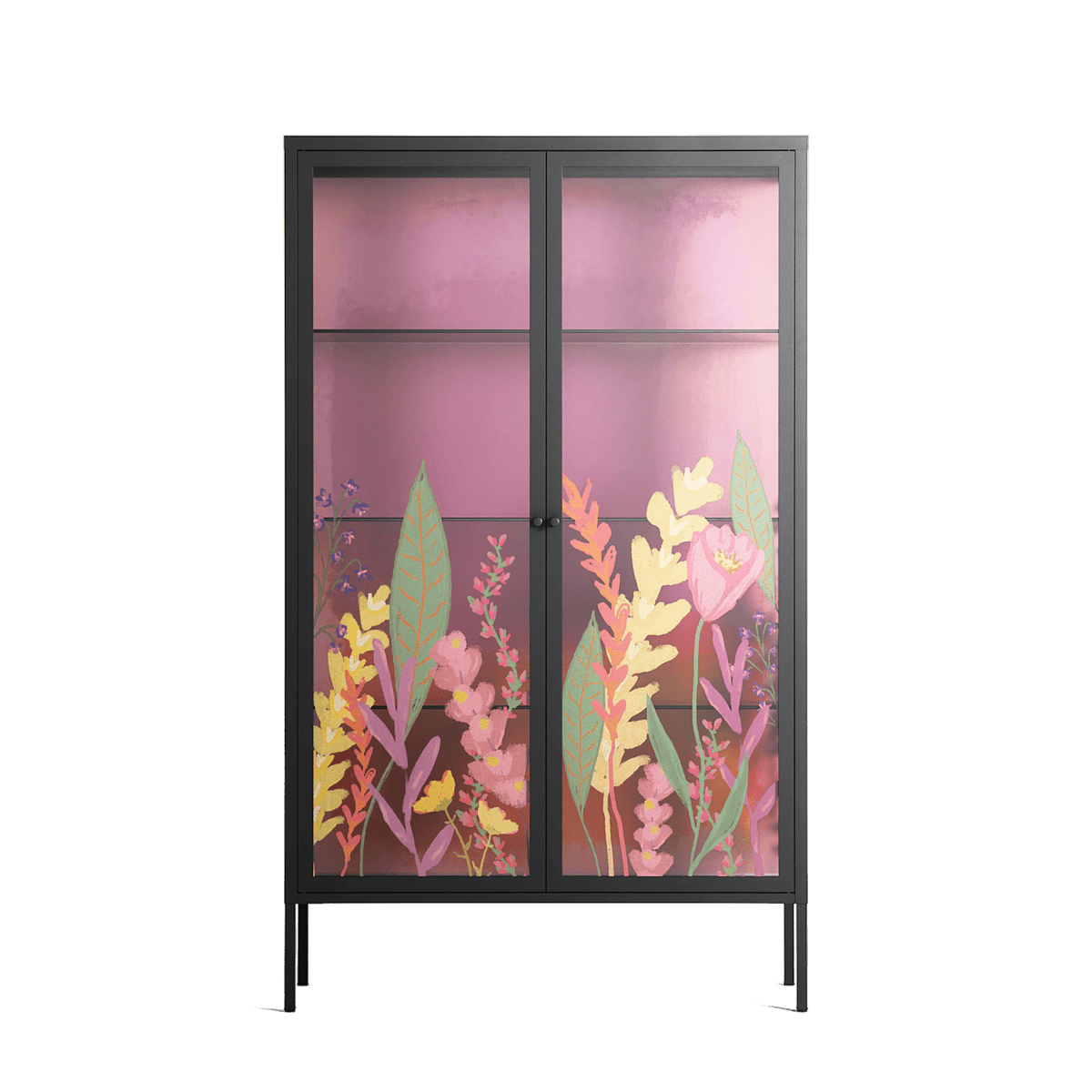 Abstract Flower Garden - Cabinet - Raissa Oltmanns - Antracite - Overlay Glass