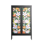 Floral Delight - Cabinet - Sandra Hutter - Antracite - Overlay Glass