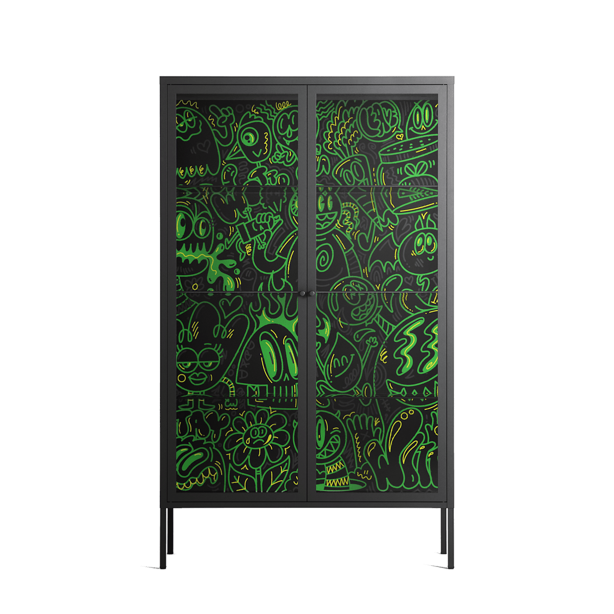 Wottosque Green - Cabinet - Craig Watkins - Antracite - Clear glass