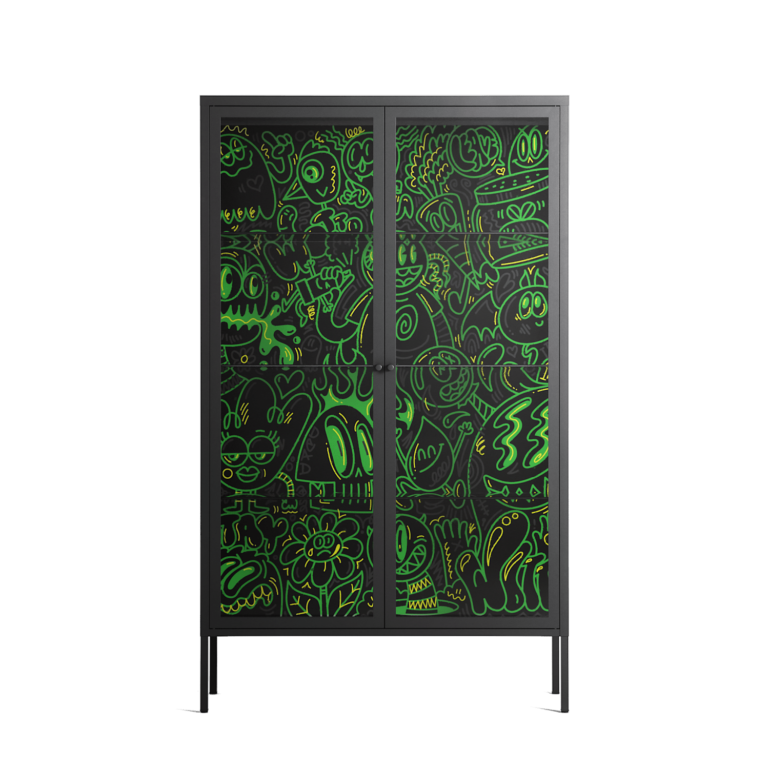 Wottosque Green - Cabinet - Craig Watkins - Antracite - Clear glass