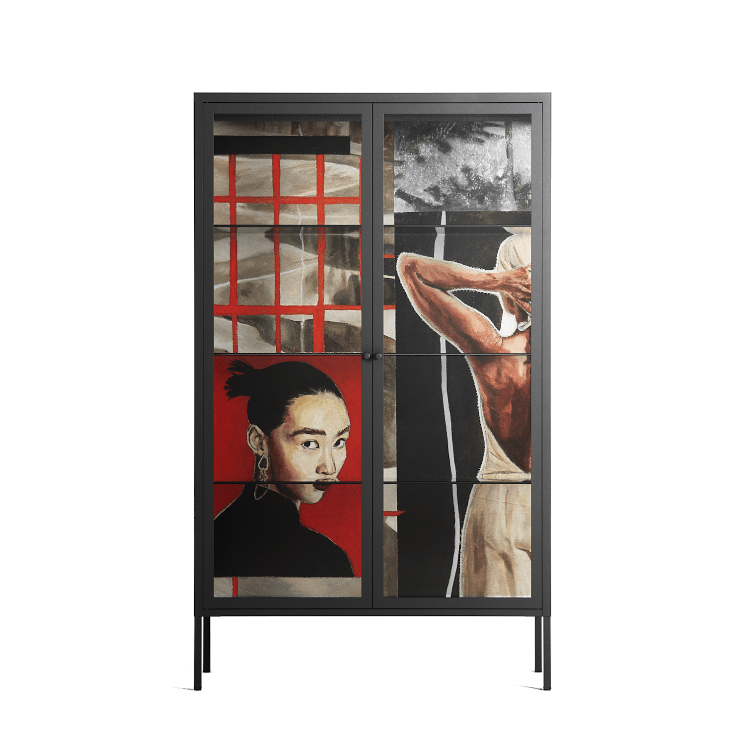 Where We Belong - Cabinet - Sophie Goudman-Peachey - Antracite - Clear glass