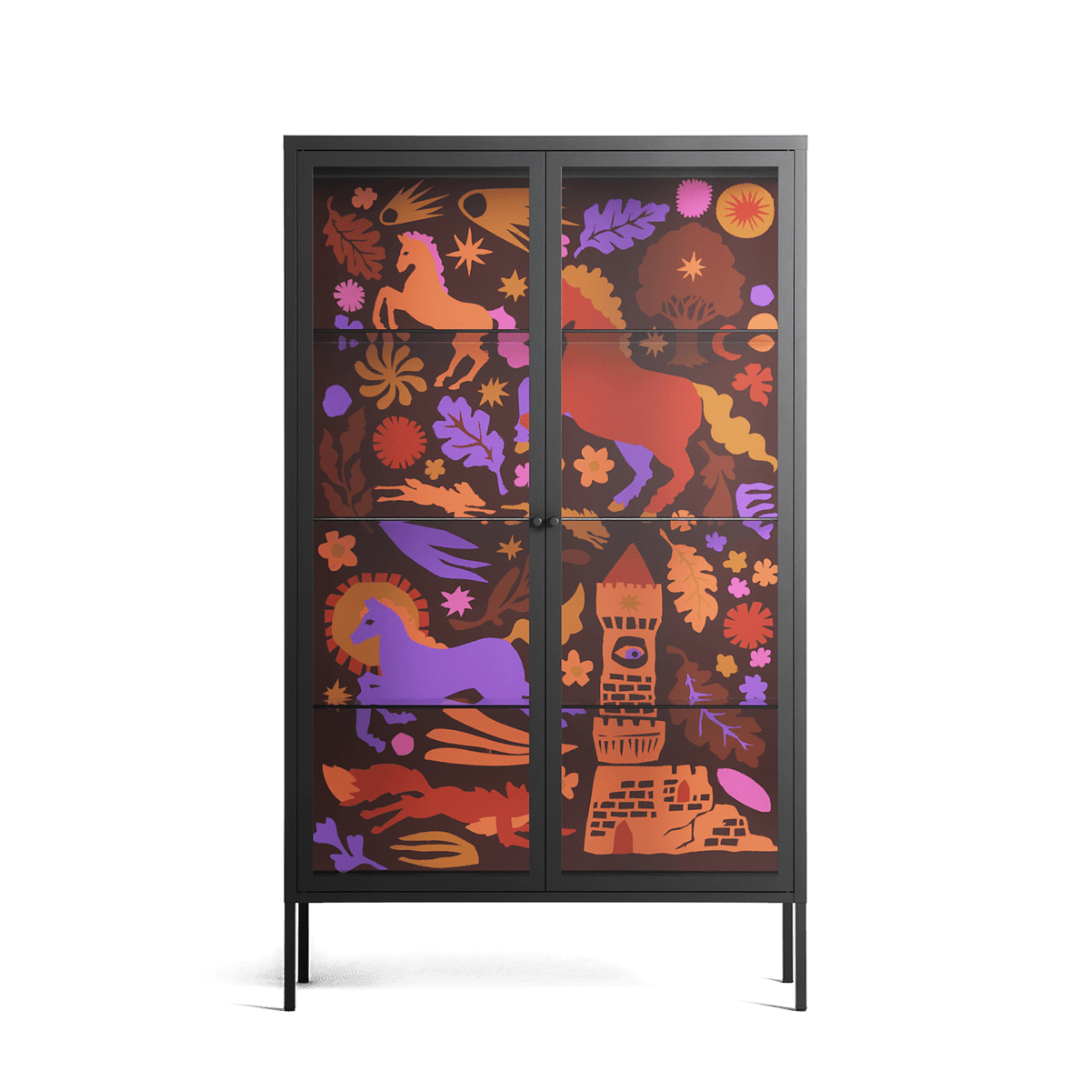 The Secret Herb Garden In The Forest 2 - Cabinet - Nick Liefhebber - Antracite - Clear glass