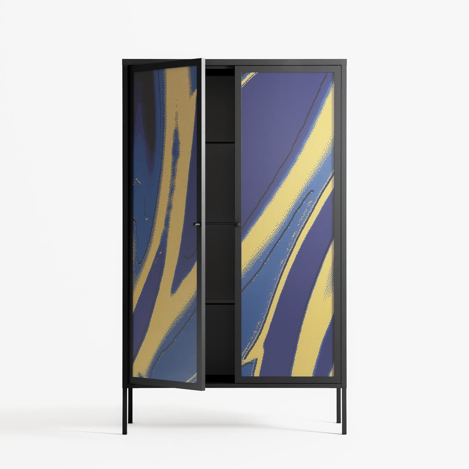 Blue Gale - Cabinet - Oluwaseyi Samuel Adebayo - Antracite - Overlay Glass