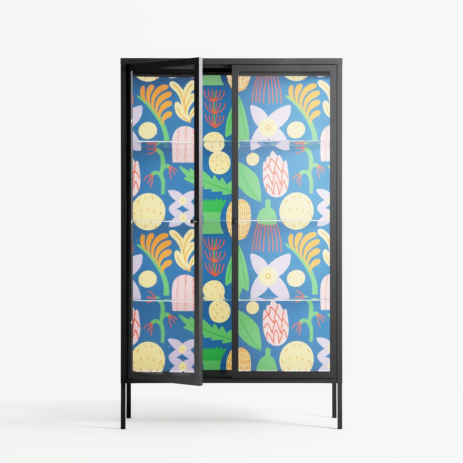 Shapes Blue - Cabinet - Lydia Greaves - Antracite - Clear glass