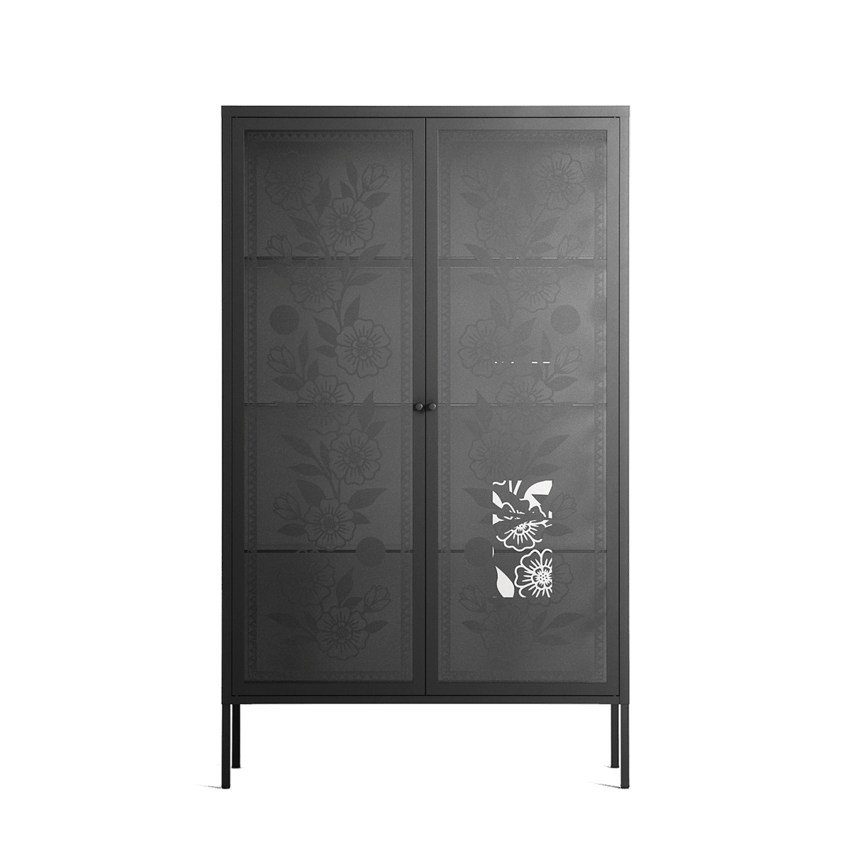 Barbed Bloom - Cabinet - Daphna Sebbane - Antracite - Overlay Glass