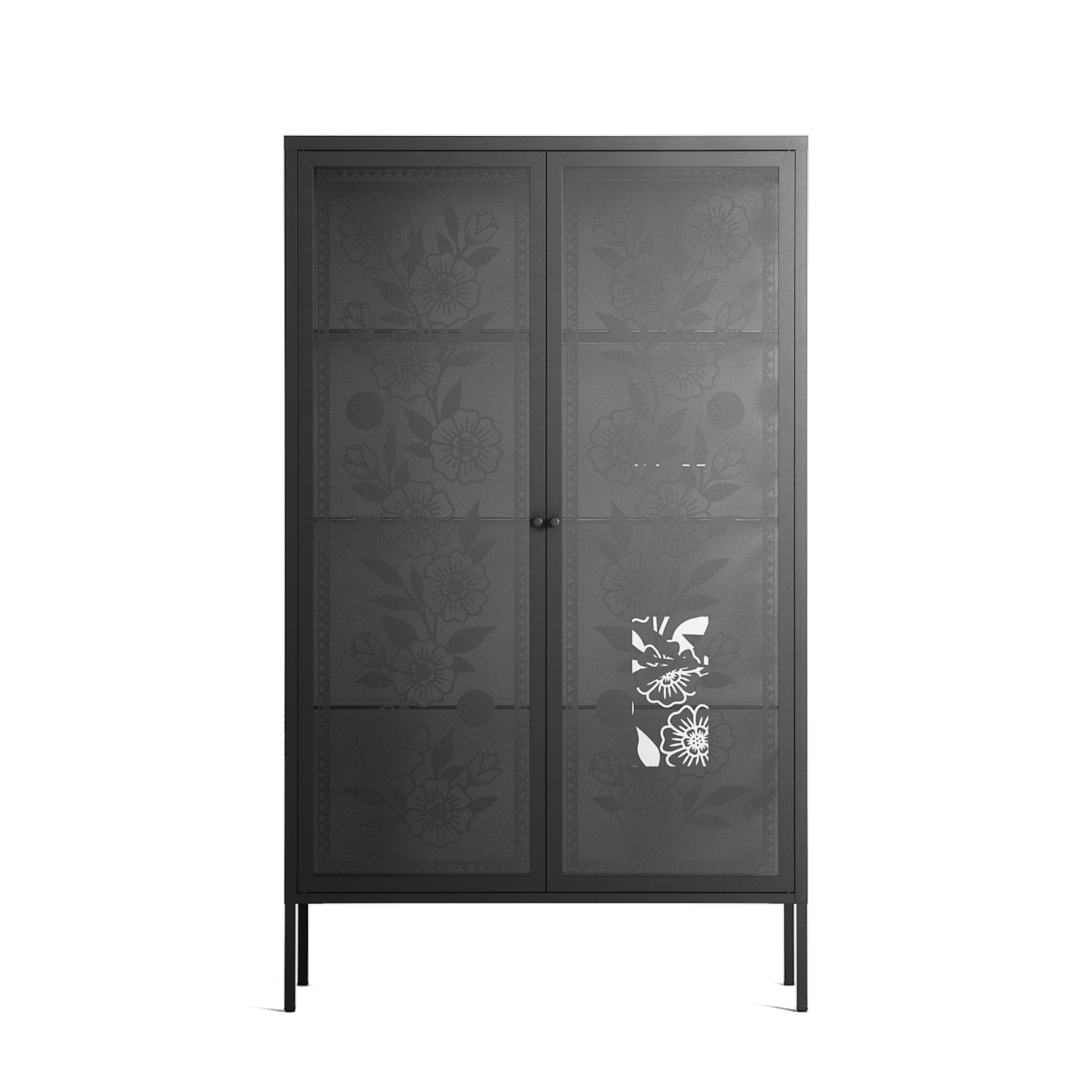 Barbed Bloom - Cabinet - Daphna Sebbane - Antracite - Overlay Glass