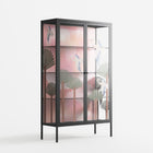 Abstract Cranes And Palms - Cabinet - Raissa Oltmanns - Antracite - Overlay Glass