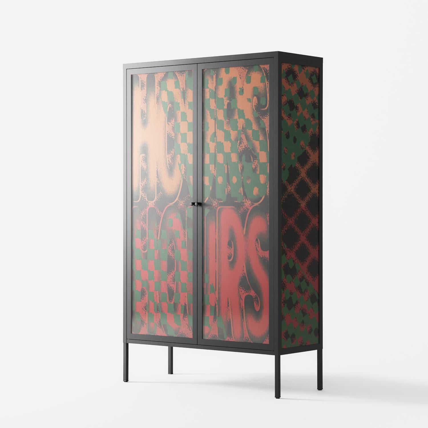 Hours - Cabinet - Oluwaseyi Samuel Adebayo - Antracite - Overlay Glass