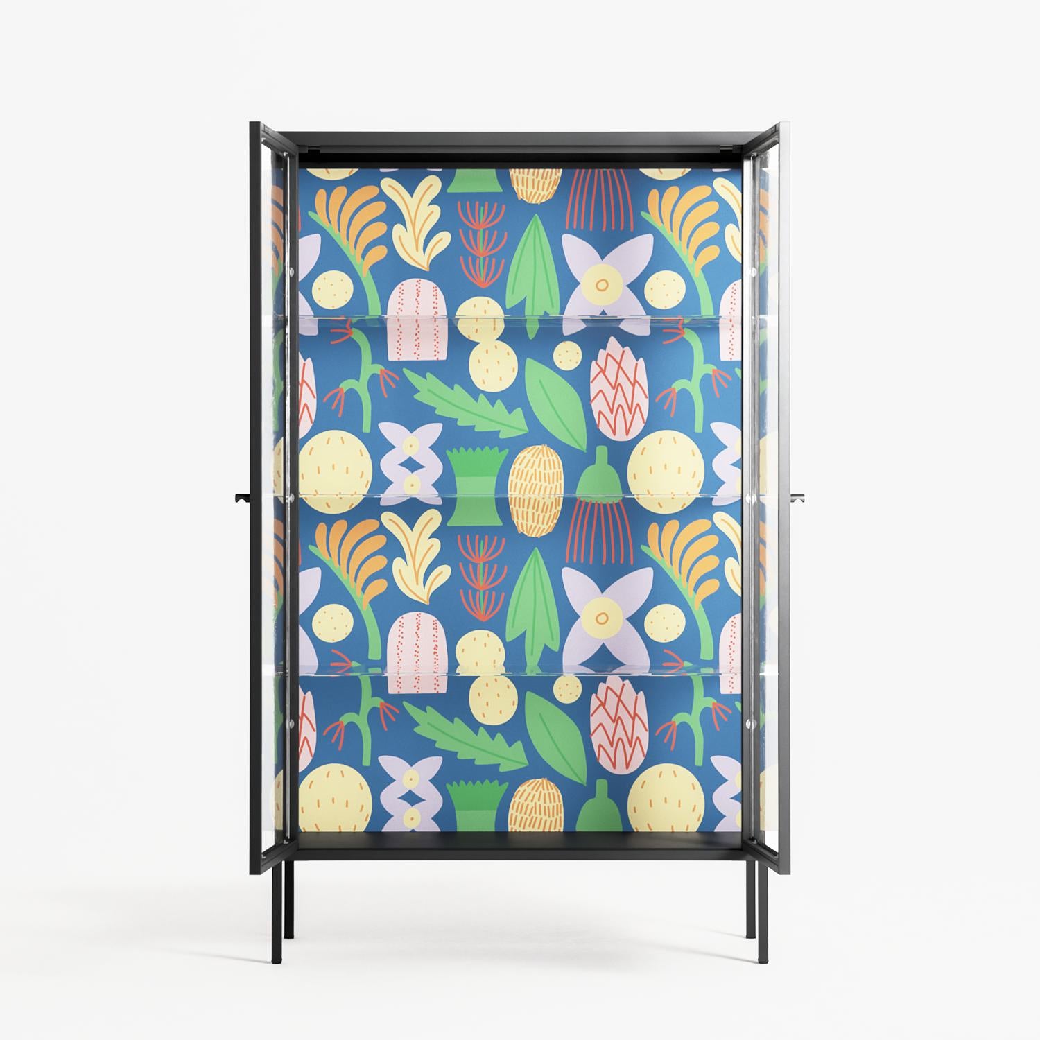 Shapes Blue - Cabinet - Lydia Greaves - Antracite - Clear glass