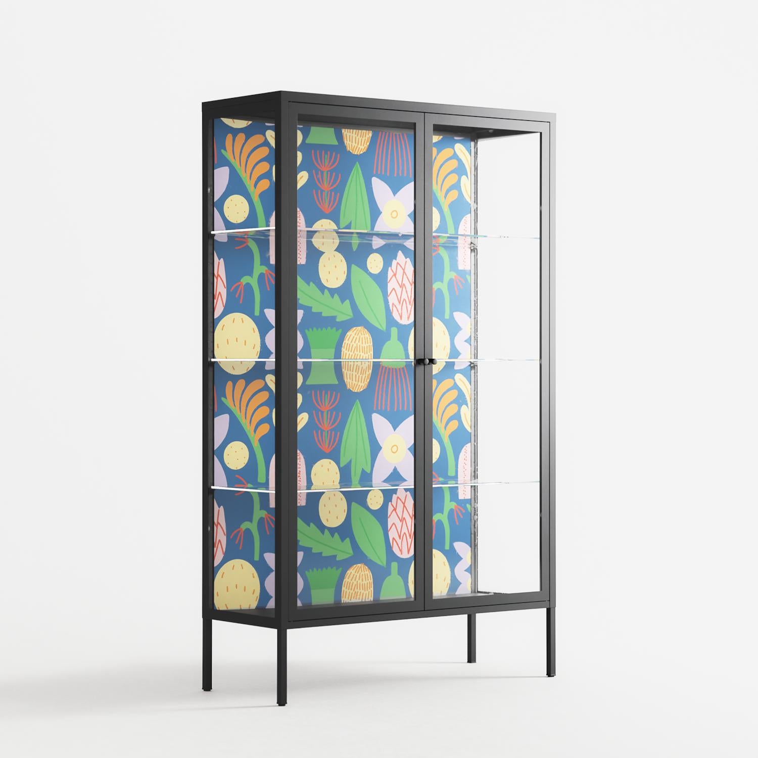 Shapes Blue - Cabinet - Lydia Greaves - Antracite - Clear glass