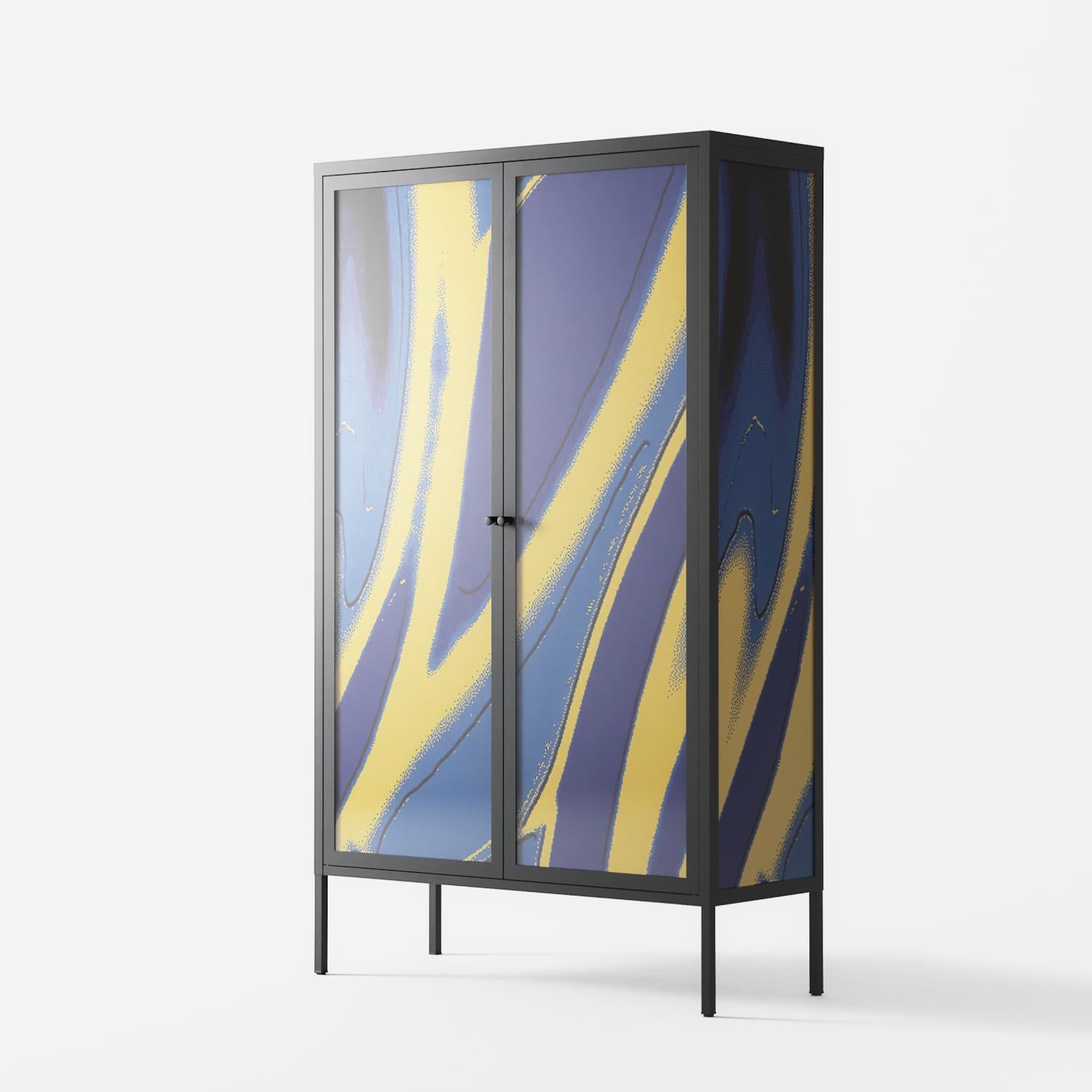 Blue Gale - Cabinet - Oluwaseyi Samuel Adebayo - Antracite - Overlay Glass