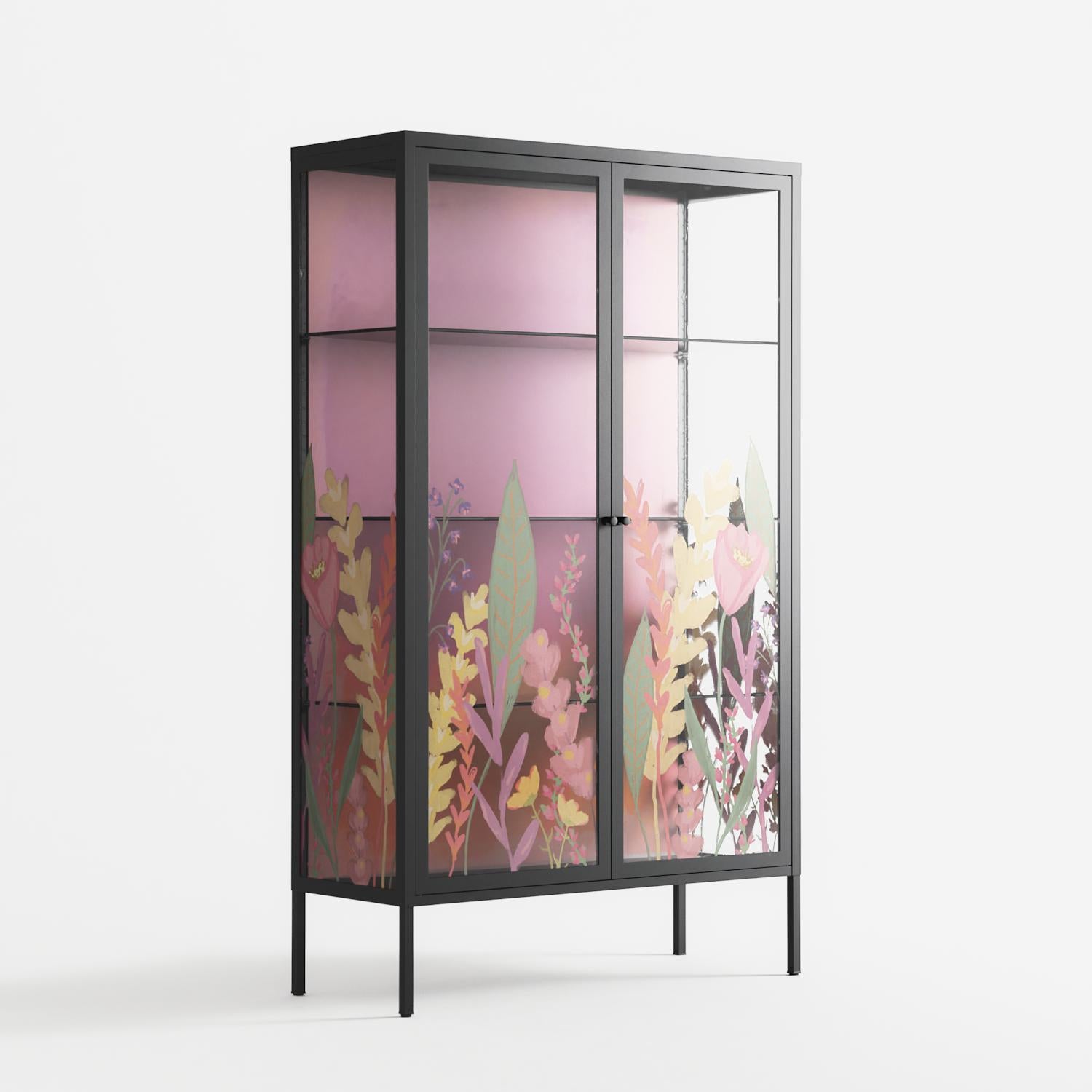 Abstract Flower Garden - Cabinet - Raissa Oltmanns - Antracite - Overlay Glass