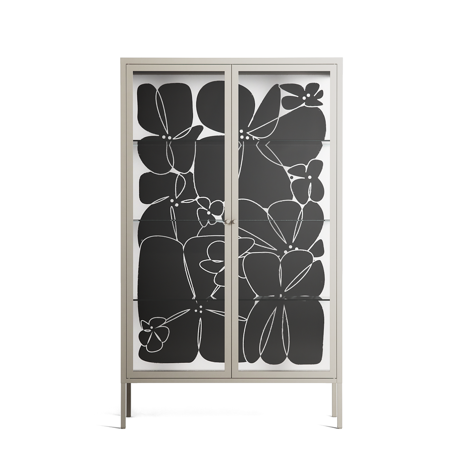 Black Flower - Cabinet - Konrad Blaszczyk - Pebble - Clear glass