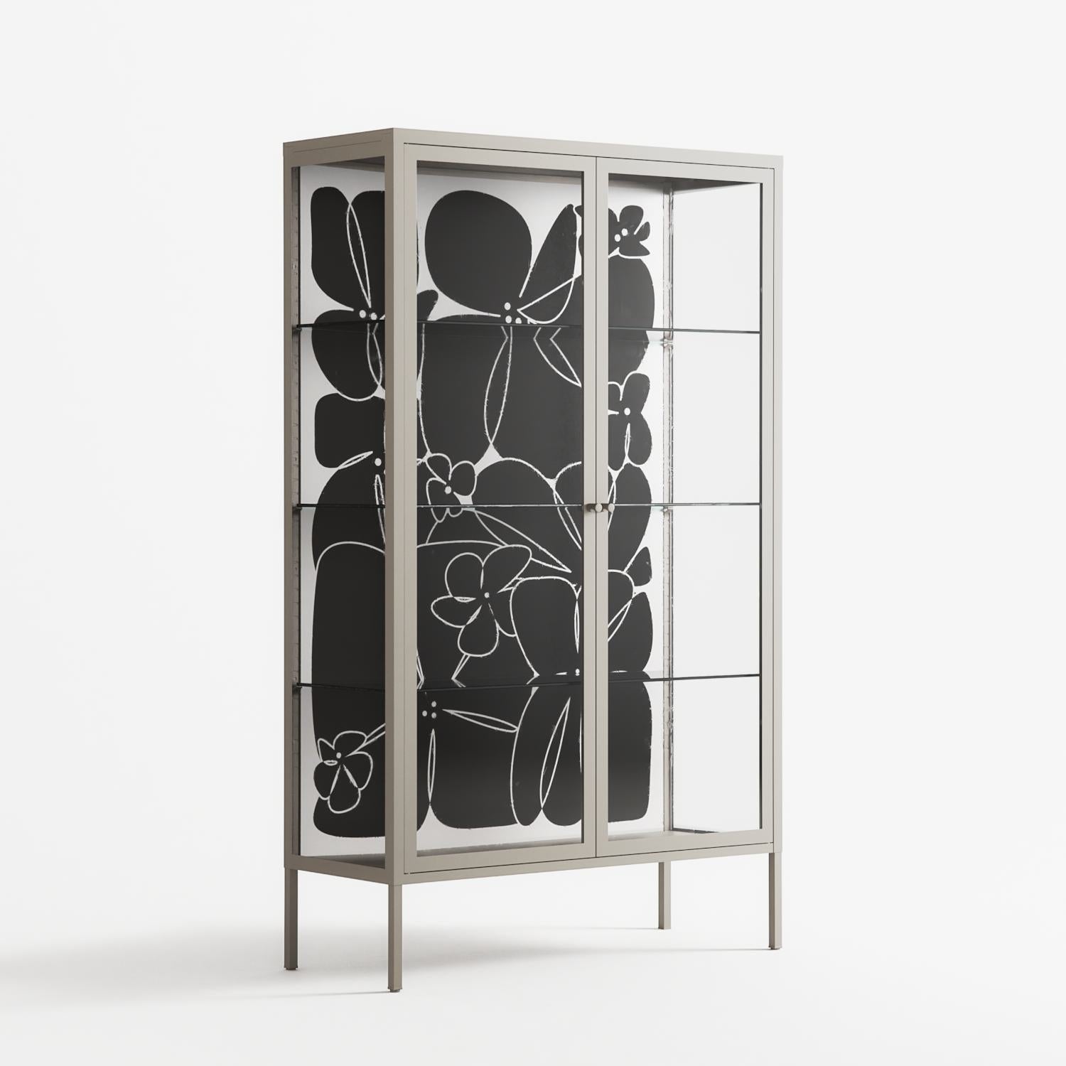 Black Flower - Cabinet - Konrad Blaszczyk - Pebble - Clear glass
