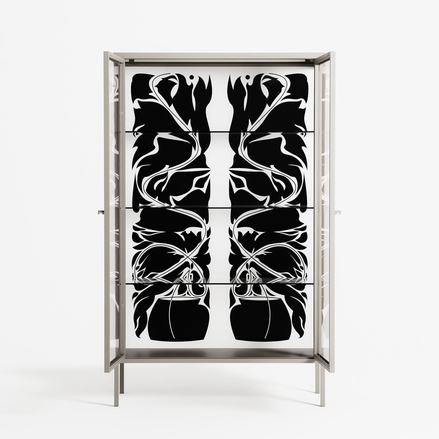 Black Potted Plant - Cabinet - Konrad Blaszczyk - Pebble - Clear glass