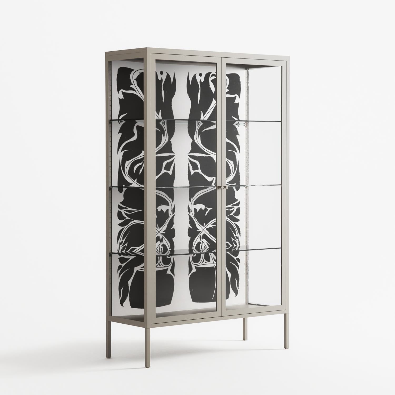 Black Potted Plant - Cabinet - Konrad Blaszczyk - Pebble - Clear glass