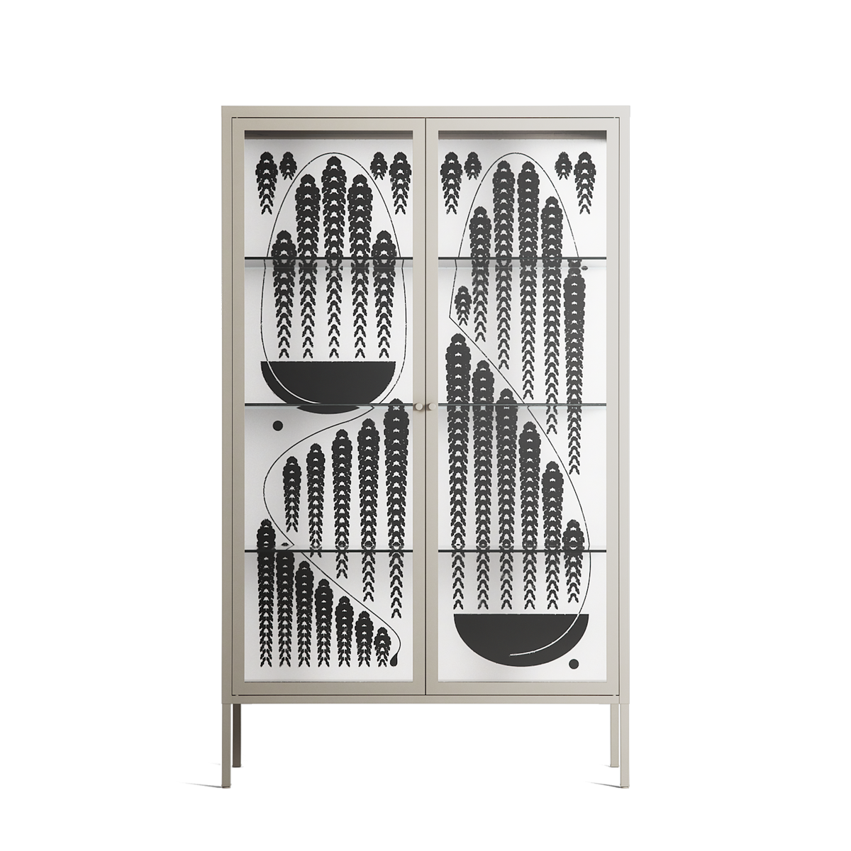 Black Fern - Cabinet - Konrad Blaszczyk - Pebble - Clear glass