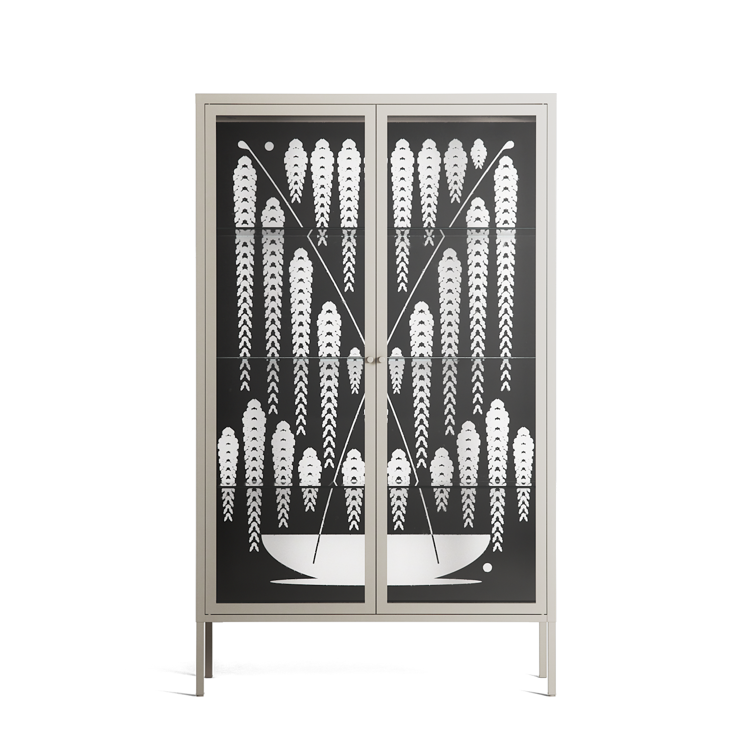 White Fern - Cabinet - Konrad Blaszczyk - Pebble - Clear glass