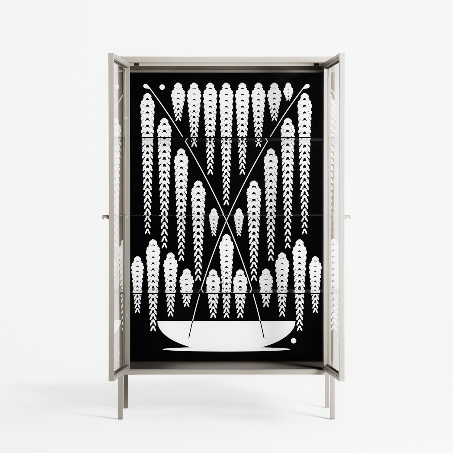 White Fern - Cabinet - Konrad Blaszczyk - Pebble - Clear glass