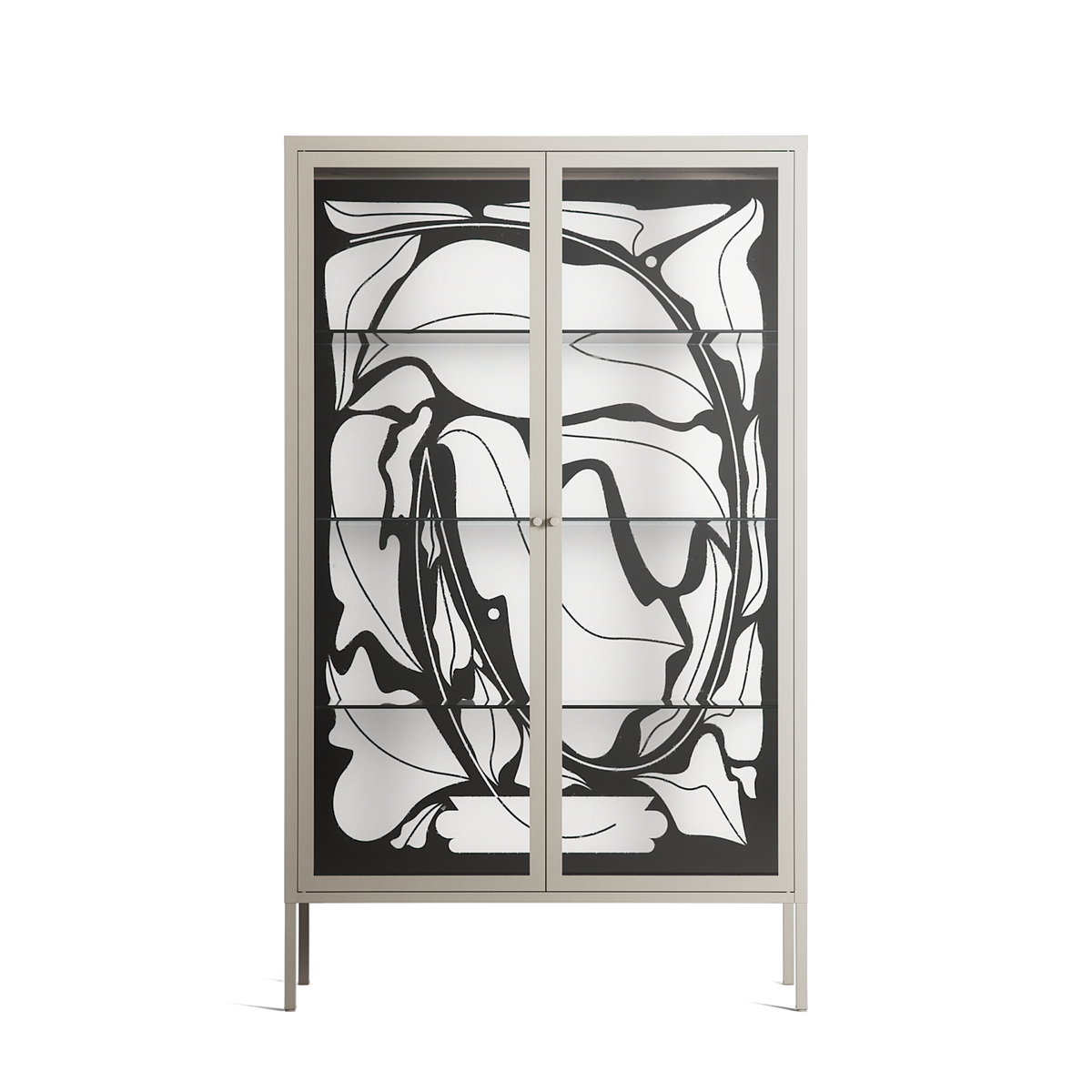 White Potted Plant - Cabinet - Konrad Blaszczyk - Pebble - Clear glass