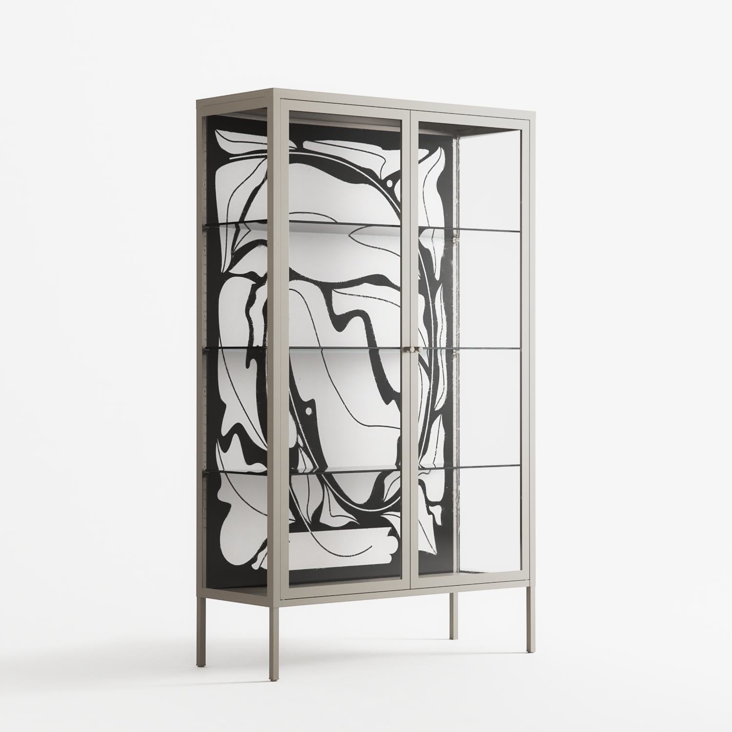 White Potted Plant - Cabinet - Konrad Blaszczyk - Pebble - Clear glass