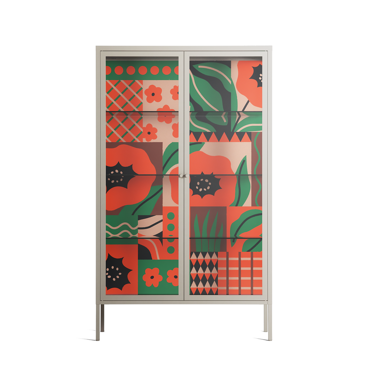 Flower B - Cabinet - Heather Zhou - Pebble - Clear glass