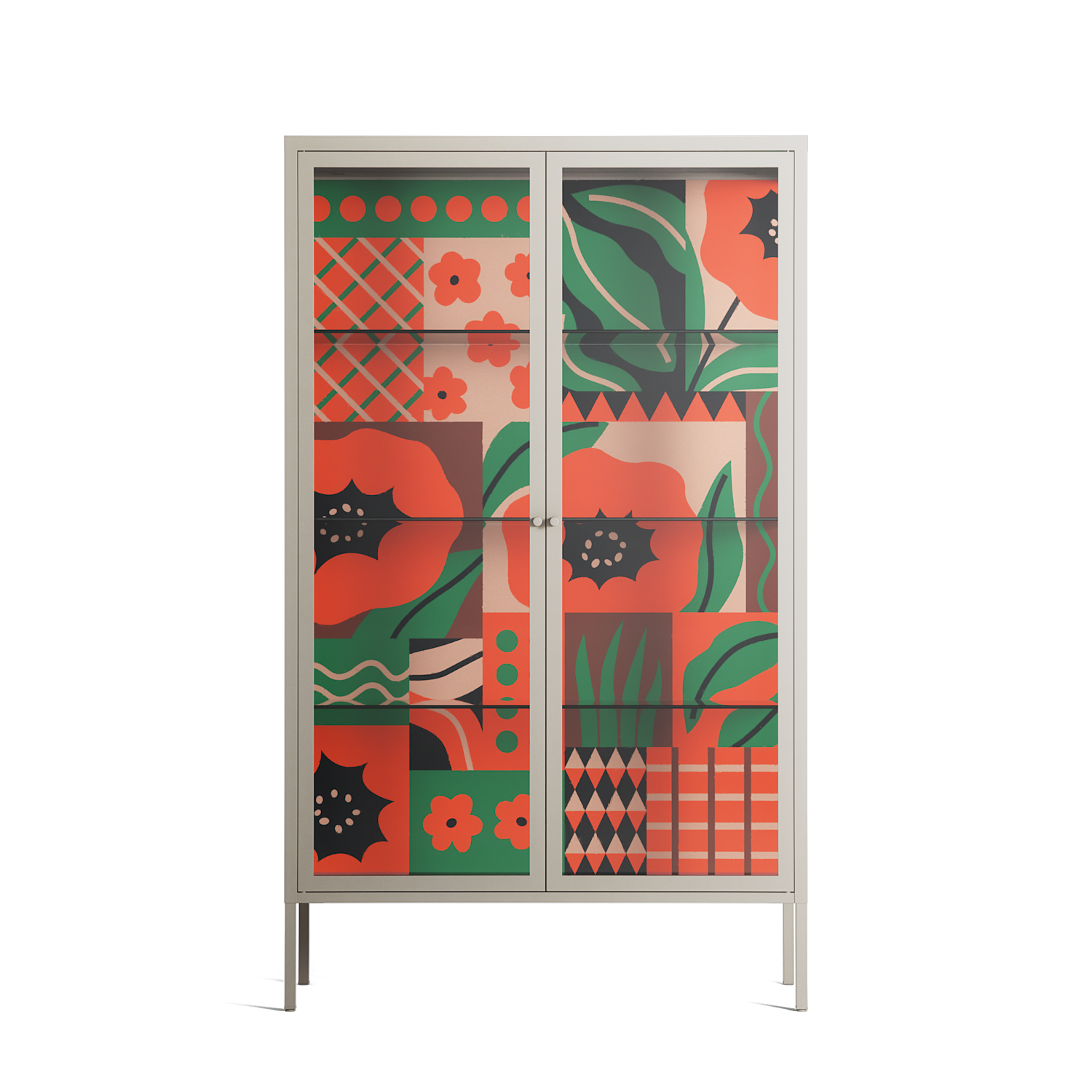 Flower B - Cabinet - Heather Zhou - Pebble - Clear glass