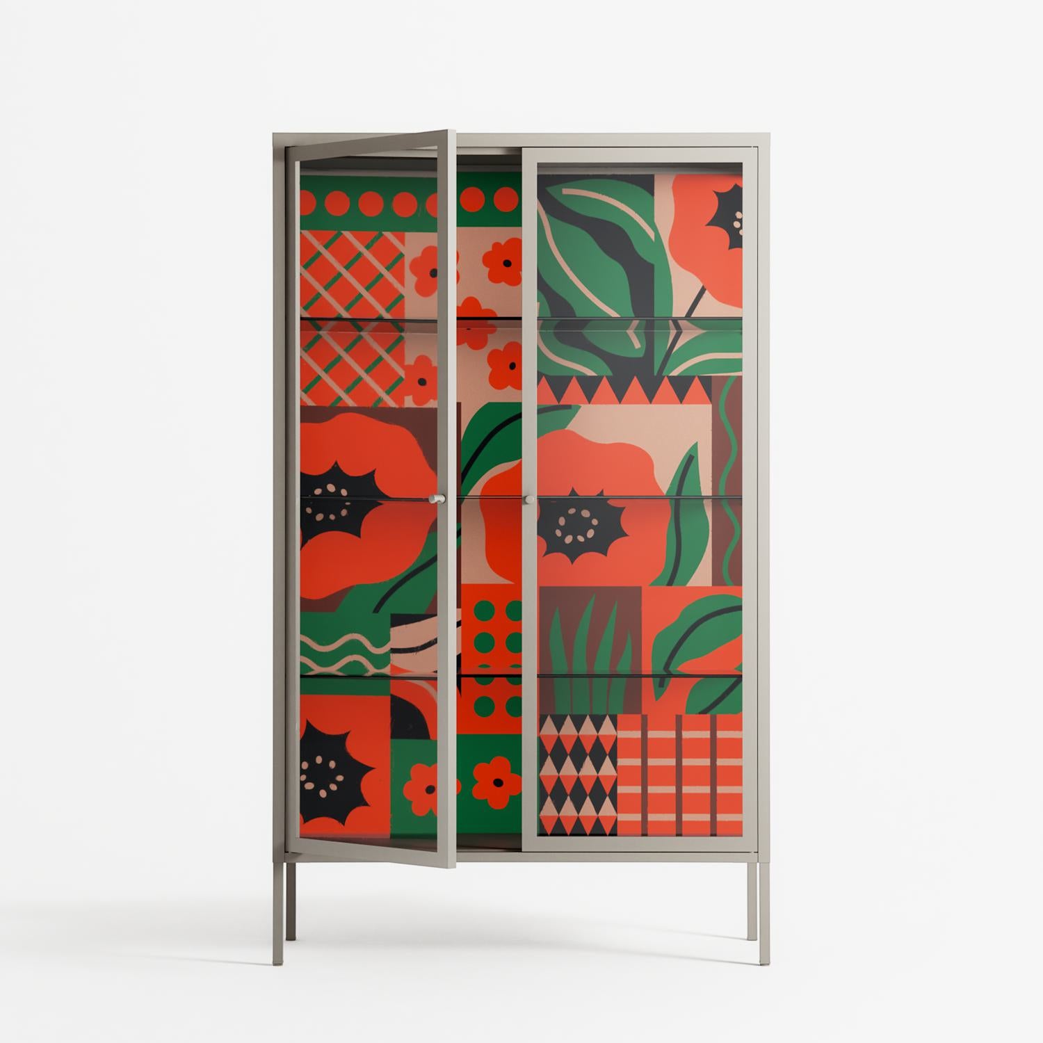 Flower B - Cabinet - Heather Zhou - Pebble - Clear glass