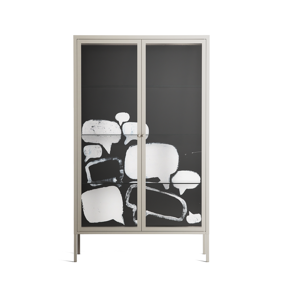 Talk Less Say More - Cabinet - Ciara Wade - Pebble - Clear glass