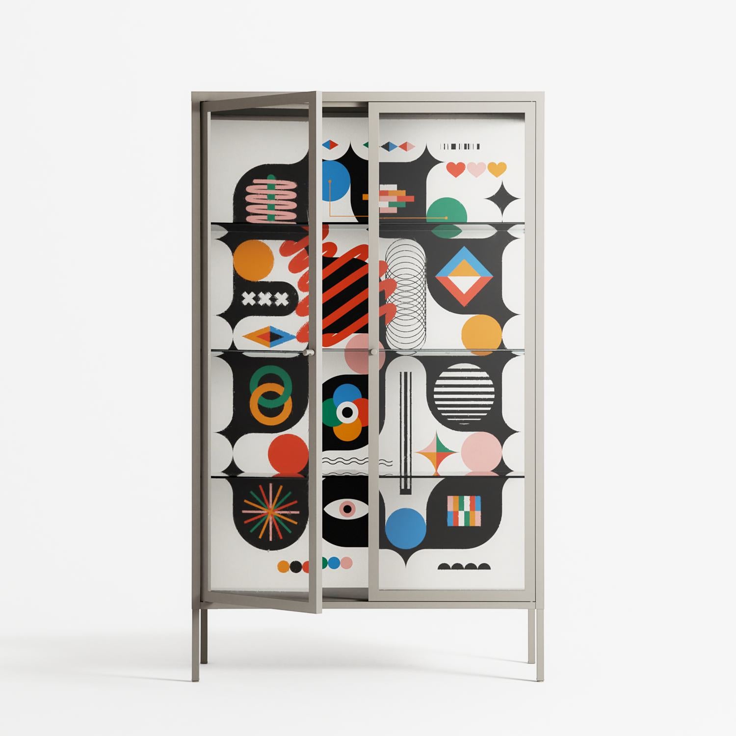 Connections - Cabinet - Vratislav Pecka - Pebble - Clear glass
