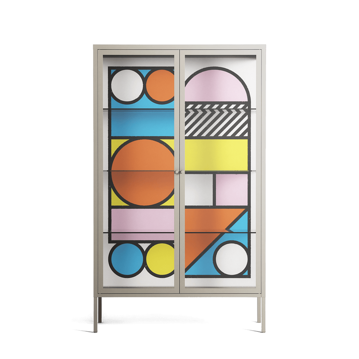 Palette - Cabinet - Vratislav Pecka - Pebble - Clear glass