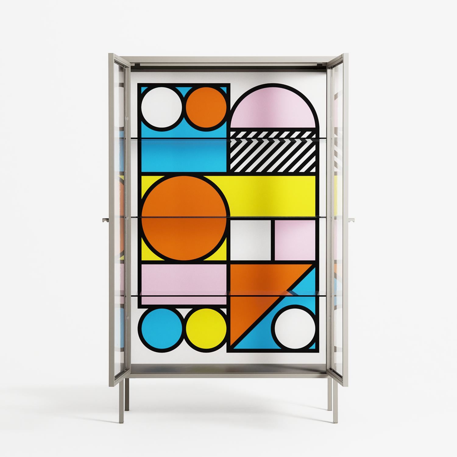 Palette - Cabinet - Vratislav Pecka - Pebble - Clear glass