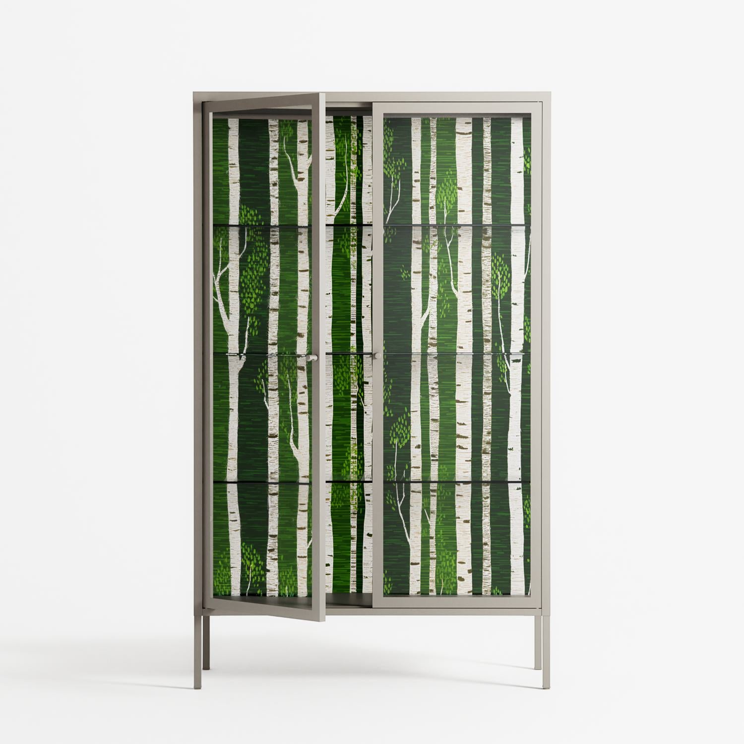 Björkskog - Cabinet - Nur Rydberg - Pebble - Clear glass