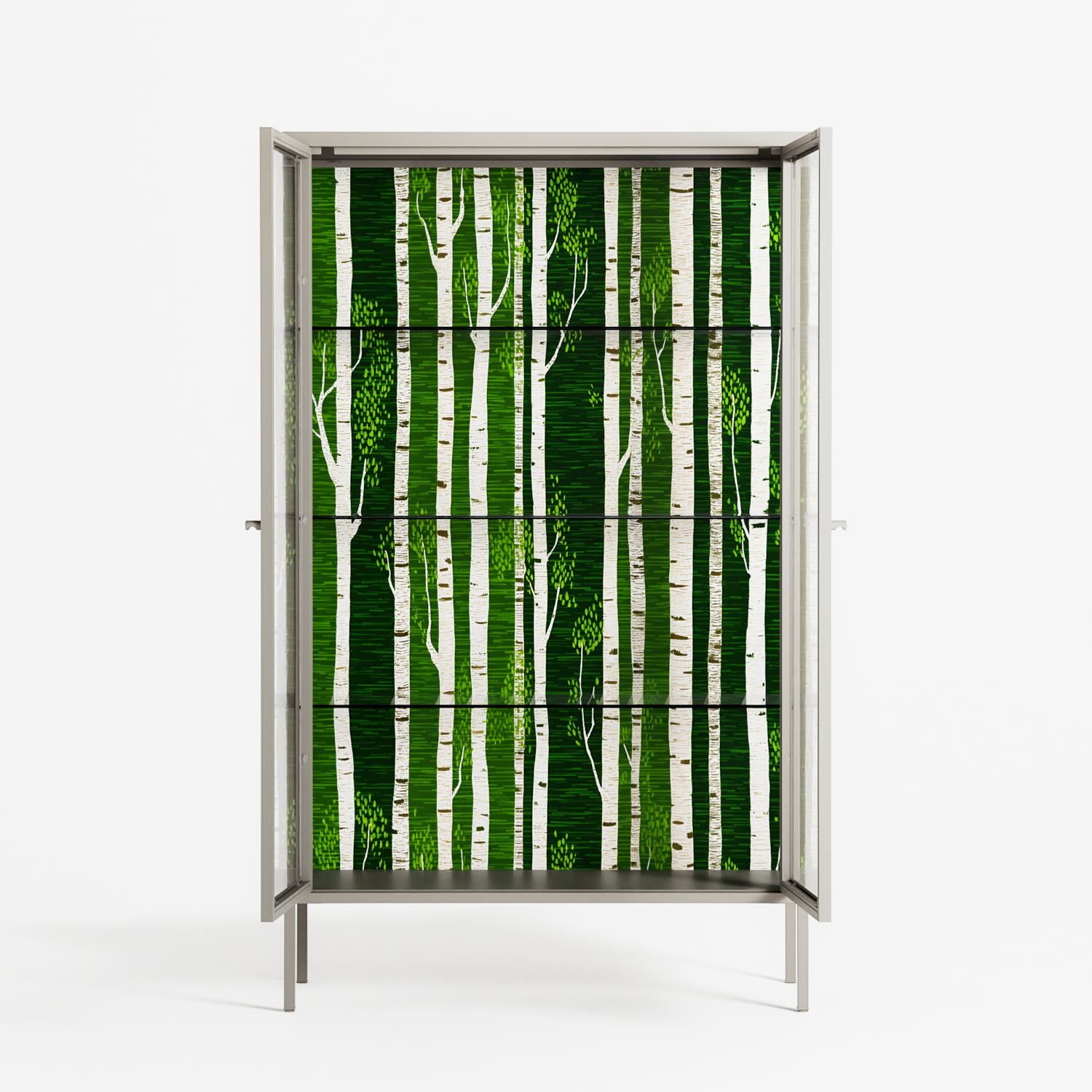 Björkskog - Cabinet - Nur Rydberg - Pebble - Clear glass