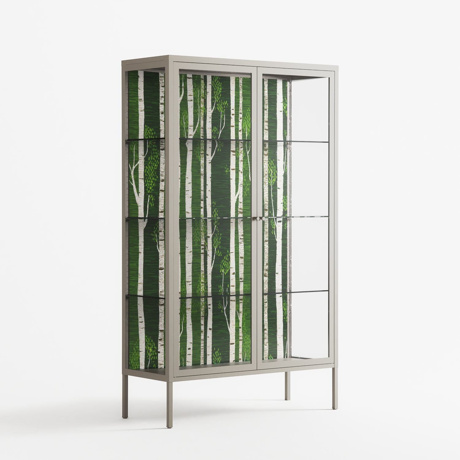 Björkskog - Cabinet - Nur Rydberg - Pebble - Clear glass