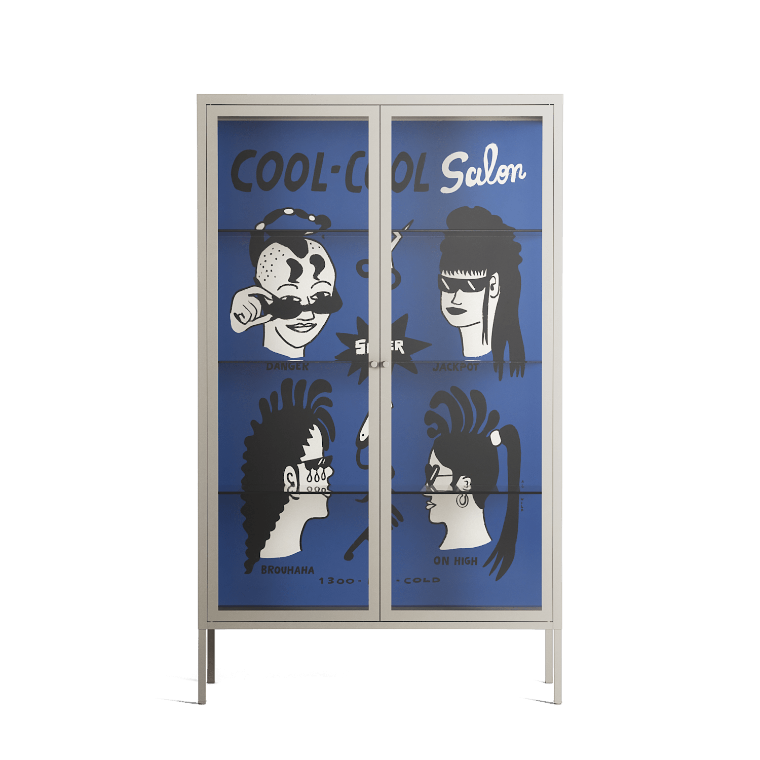 Cool Cool Salon Blue - Cabinet - Aley Wild - Pebble - Clear glass