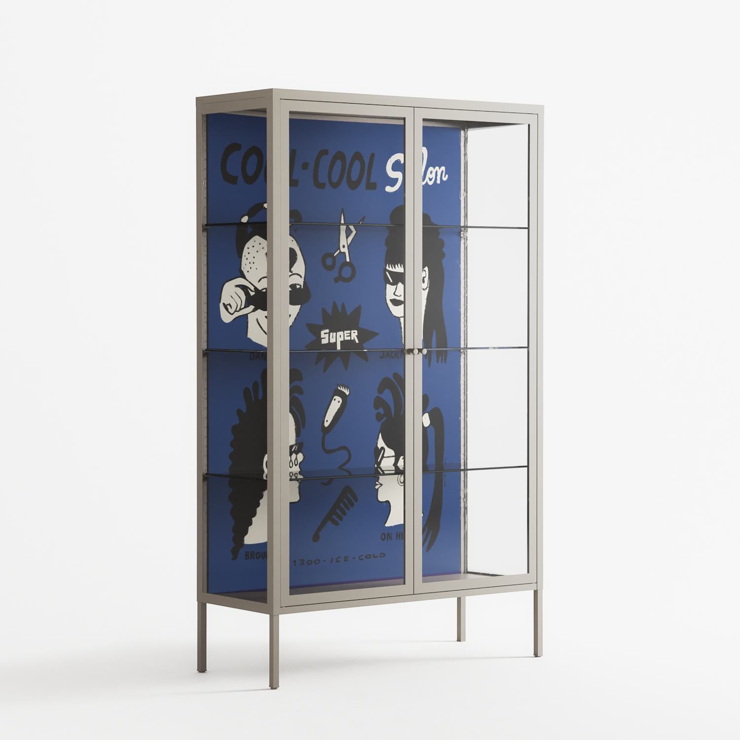 Cool Cool Salon Blue - Cabinet - Aley Wild - Pebble - Clear glass
