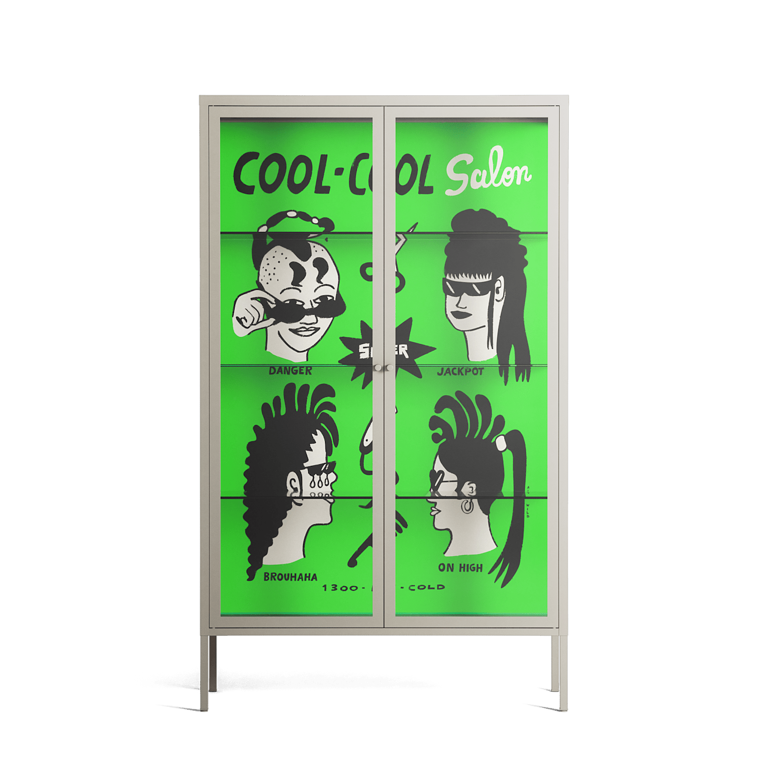 Cool Cool Salon Green - Cabinet - Aley Wild - Pebble - Clear glass