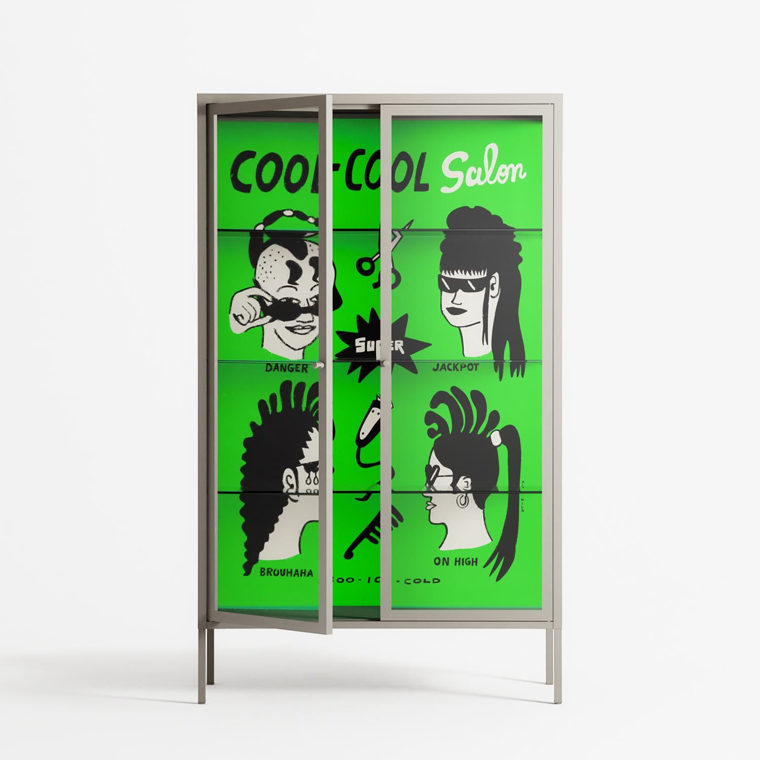 Cool Cool Salon Green - Cabinet - Aley Wild - Antracite - Clear glass