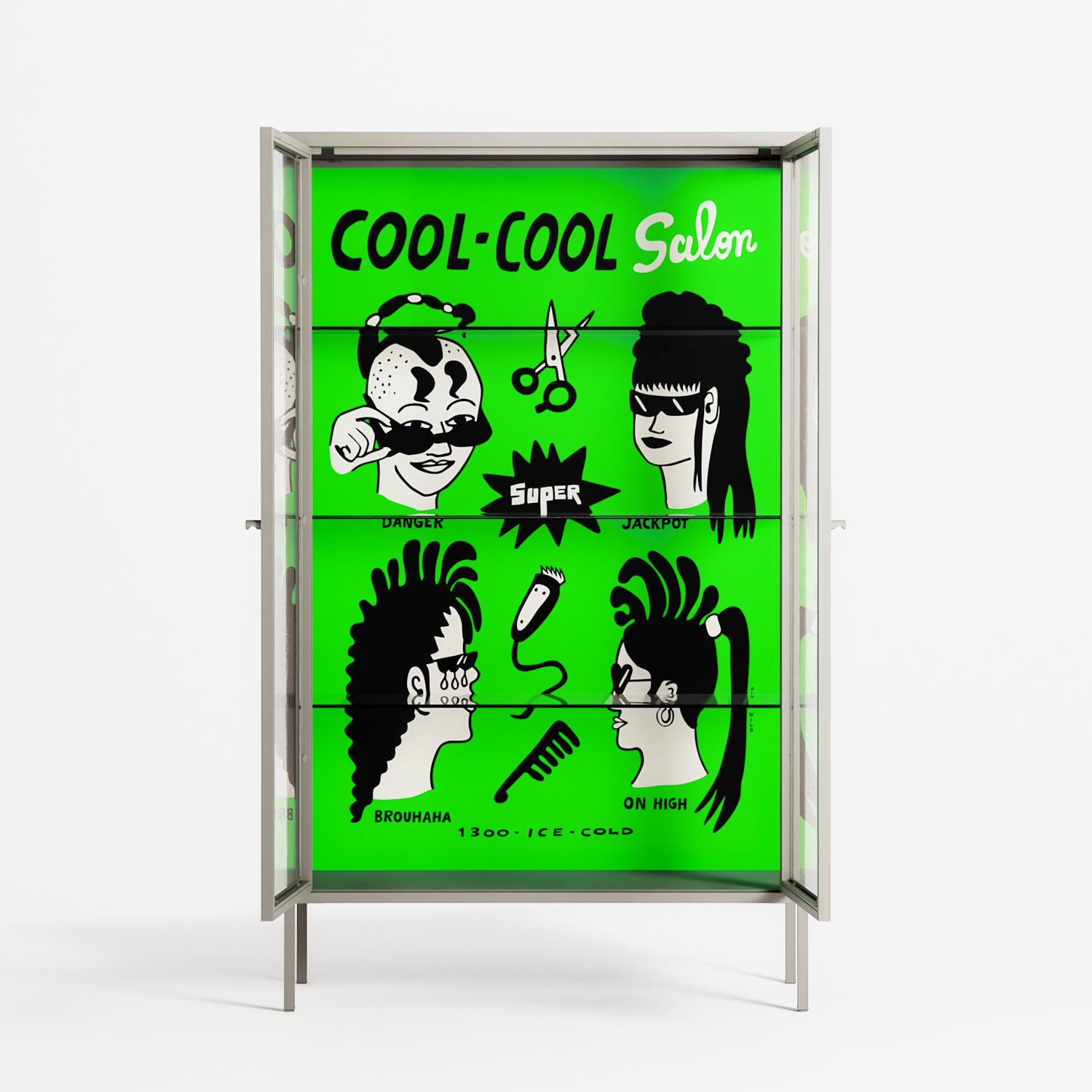 Cool Cool Salon Green - Cabinet - Aley Wild - Pebble - Clear glass